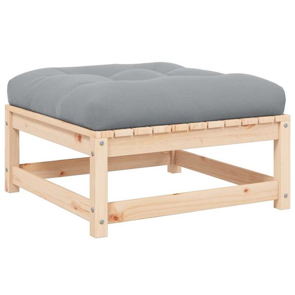 vidaXL Z&aacute;hradn&aacute; podnožka s podložkou, borovicov&yacute; mas&iacute;v