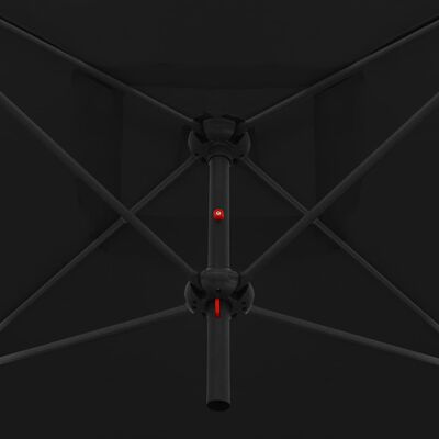 vidaXL Dvojitý slnečník s oceľovou tyčou 250x250 cm, čierny