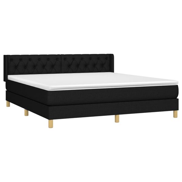 vidaXL Posteľn&yacute; r&aacute;m boxspring s matracom čierny 160x200 cm l&aacute;tka