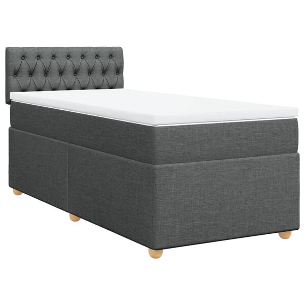 vidaXL Boxspring posteľ s matracom tmavosiv&aacute; 100x200 cm l&aacute;tka
