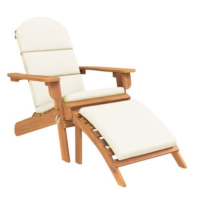 vidaXL Adirondack Záhradná stolička s podnožkou masívne akáciové drevo