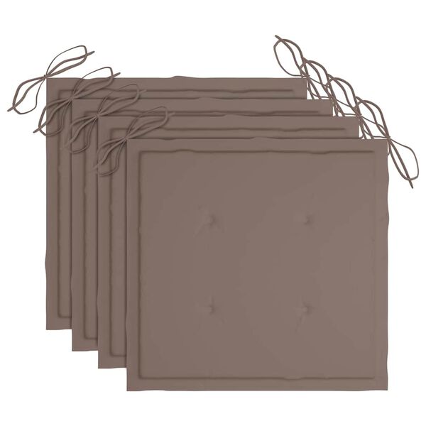 vidaXL Vonkajšie jedálenské stoličky 4 ks s podložkami masívna akácia