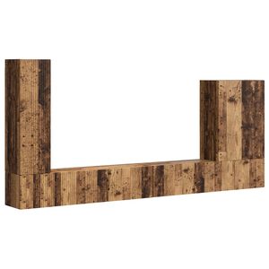 vidaXL Sada n&aacute;stenn&eacute;ho kabinetu na TV N&aacute;stenn&yacute; 6 pcs Star&eacute; drevo
