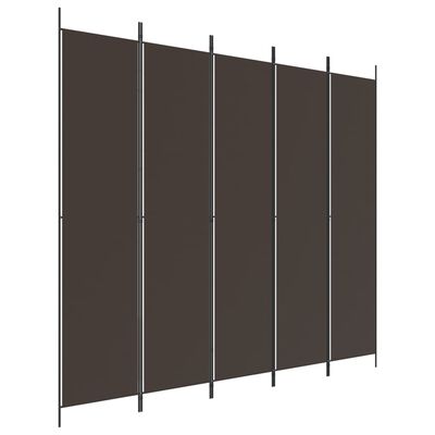 vidaXL 5-panelový paraván hnedá 250x220 cm látkový
