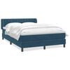 vidaXL Box Spring Posteľ s matracom Tmavomodr&aacute; 140x220 cm Zamat