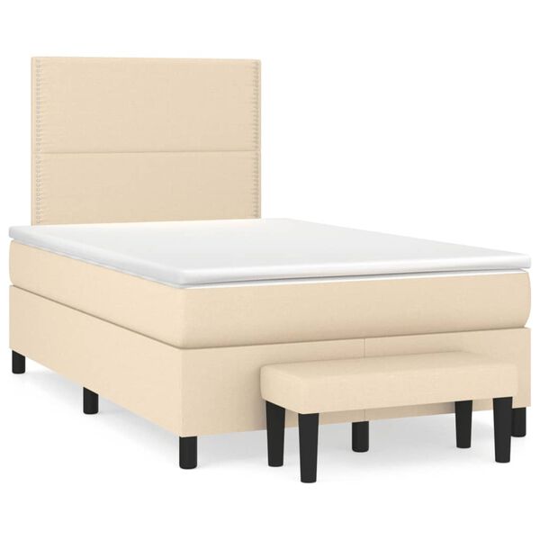 vidaXL Boxspring posteľ s matracom kr&eacute;mov&yacute; 120x200 cm l&aacute;tka