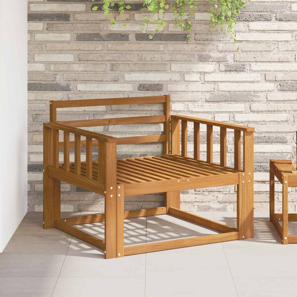 vidaXL Z&aacute;hradn&aacute; stredn&aacute; sedačka Pevn&eacute; ak&aacute;ciov&eacute; drevo Pr&iacute;rodn&aacute;