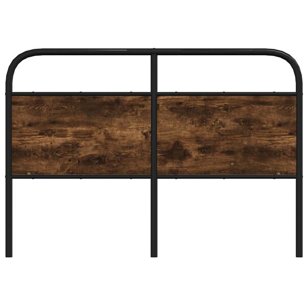 vidaXL N&aacute;hradn&eacute; čelo postele, tmav&yacute; dub 140 cm, kompozitn&eacute; drevo a oceľ