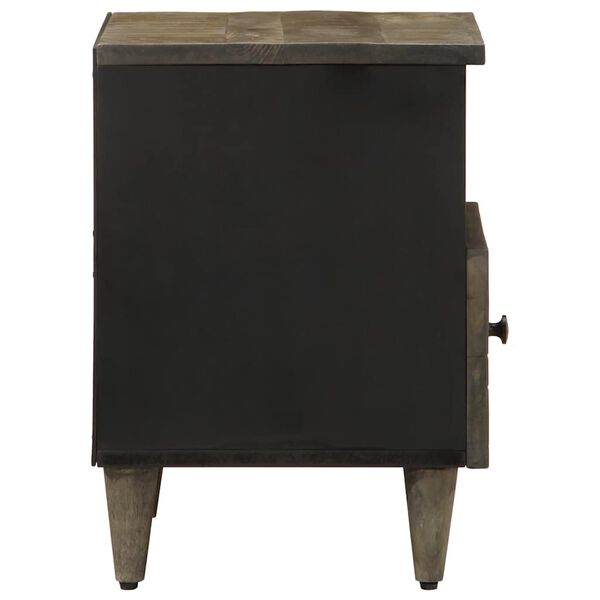 vidaXL Nočn&aacute; skrinka Svetlosiv&aacute; 40x33x46 cm Mas&iacute;vne drevo Mango