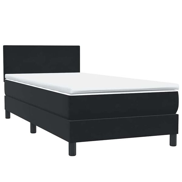 vidaXL Posteľn&yacute; r&aacute;m boxspring s matracom čierny 80x210 cm zamat