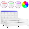 vidaXL Boxspring posteľ s matracom a LED biela 200x200 cm umel&aacute; koža