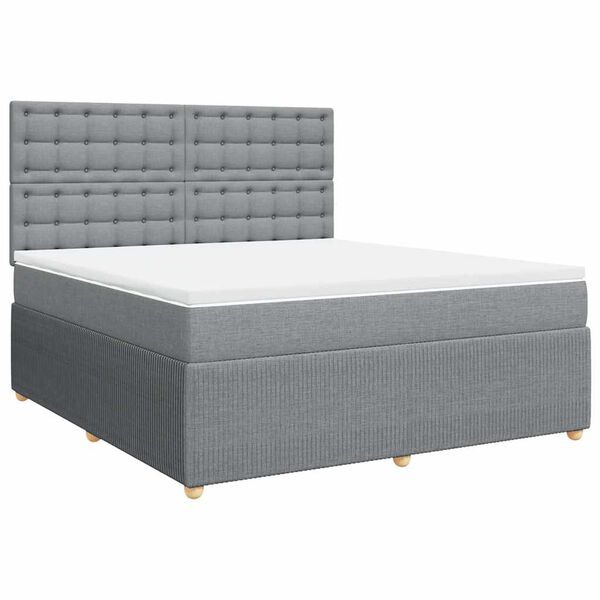 vidaXL Boxspring posteľ s matracom bledosiv&aacute; 180x200 cm l&aacute;tka