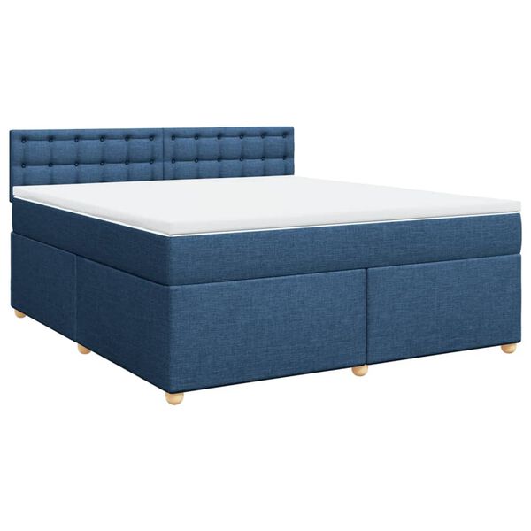 vidaXL Posteľn&yacute; r&aacute;m boxspring s matracom modr&yacute; 180x200 cm l&aacute;tka
