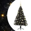 vidaXL Umel&yacute; predsvieten&yacute; vianočn&yacute; stromček Čierna 120 cm PVC