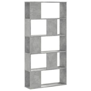 vidaXL Knižnica 5 pol&iacute;c bet&oacute;novosiv&aacute; 80,5x23,5x162,5cm kompozit. drevo
