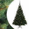 vidaXL Umel&yacute; vianočn&yacute; stromček s vianočn&yacute;mi guľami 120 cm 150 LED