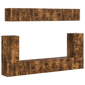 vidaXL Zostava TV skriniek N&aacute;stenn&yacute; 5 pcs Dymov&aacute; dub Kompozitn&eacute; drevo