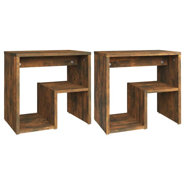 vidaXL Nočné stolíky 2 ks údený dub 40x30x40 cm spracované drevo