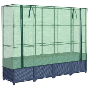 vidaXL Vyv&yacute;&scaron;en&yacute; z&aacute;hon s krytom na sklen&iacute;k, ratanov&yacute; vzhľad 160x40x138 cm