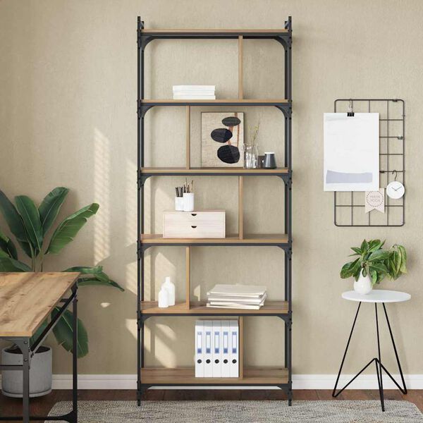 vidaXL Knižnica dub artisan 76 x 32 x 192 cm Kompozitn&eacute; drevo