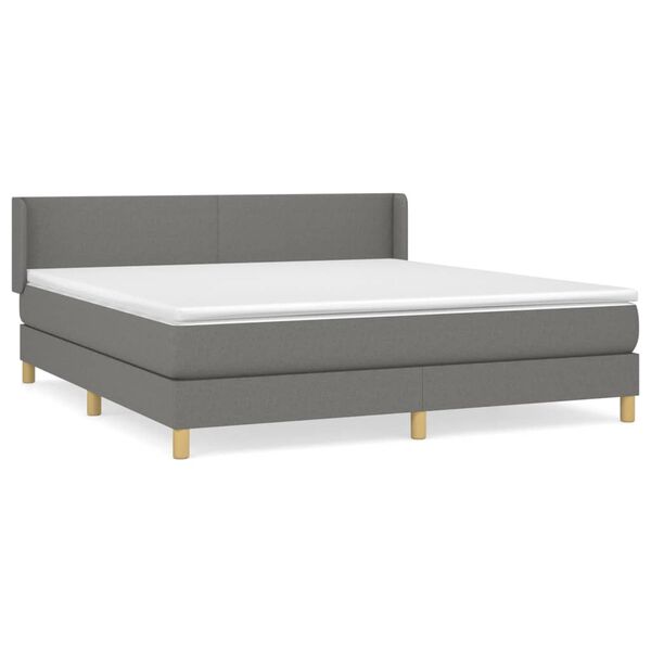 vidaXL Boxspring posteľ s matracom tmavosiv&aacute; 180x200 cm l&aacute;tka