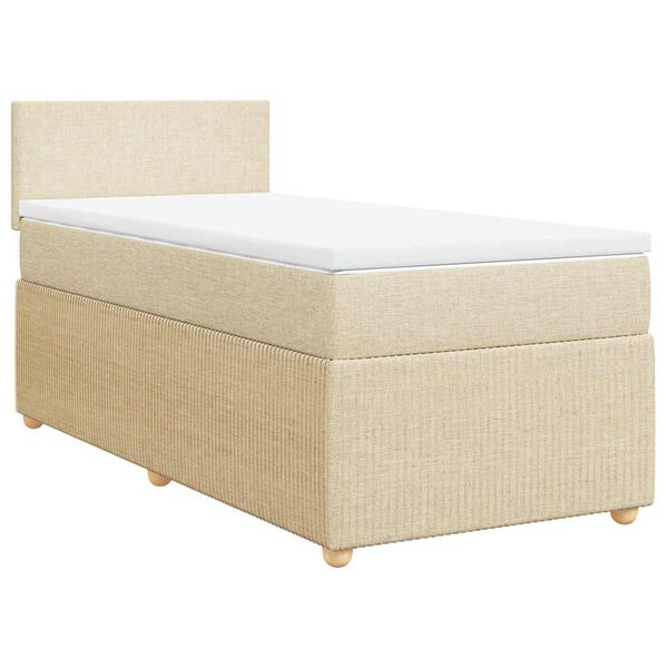 vidaXL Boxspring posteľ s matracom kr&eacute;mov&aacute; 100x200 cm l&aacute;tka