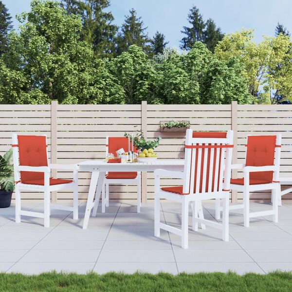 vidaXL Vank&uacute;&scaron;e na stoličky 4 ks červen&aacute; melanž 100x50x4 cm l&aacute;tka