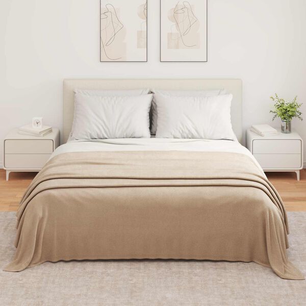 vidaXL Prikr&yacute;vky na hodenie 6 pcs ťavov&aacute; 350 x 270 cm Fl&iacute;s