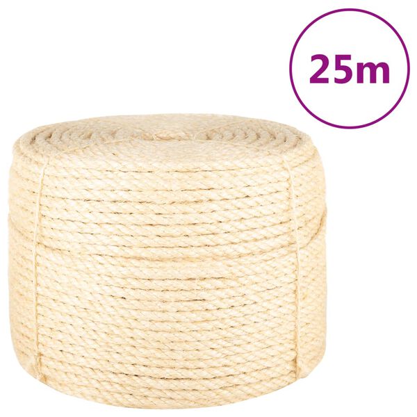 vidaXL Lano, 100% sisal 10 mm, 25 m