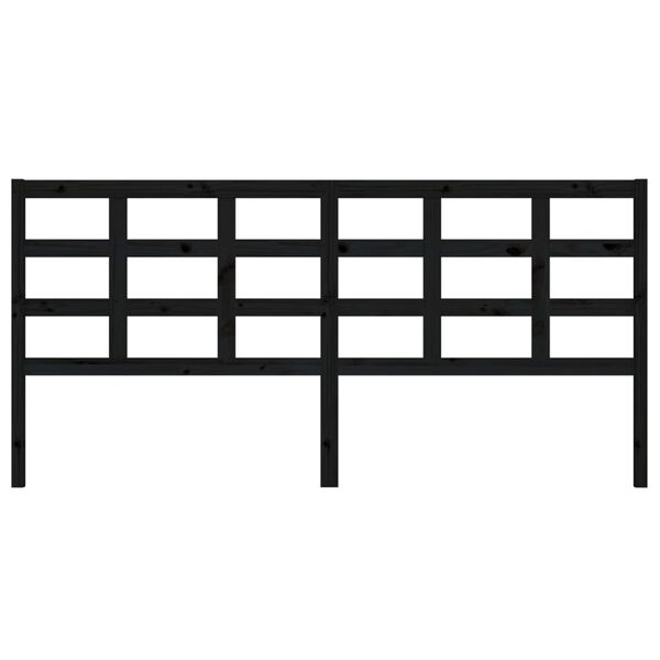 vidaXL Čelo postele čierne 205,5x4x100 cm masívna borovica