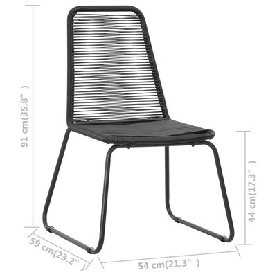 vidaXL Vonkajšie stoličky 2 ks, polyratan, čierne