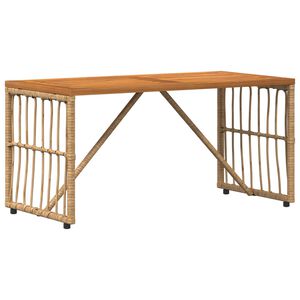 vidaXL Vonkaj&scaron;&iacute; st&ocirc;l Pr&iacute;rodn&aacute; 80 x 40 x 40 cm Oceľ a poly ratan