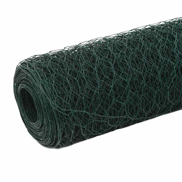 vidaXL Drôtené pletivo, oceľ potiahnutá PVC 25x1,2 m, zelené
