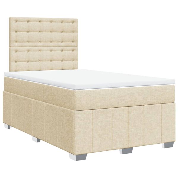 vidaXL Boxspring posteľ s matracom kr&eacute;mov&yacute; 120x200 cm l&aacute;tka