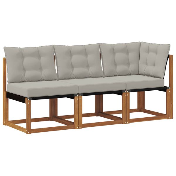 vidaXL Vonkaj&scaron;ia stredn&aacute; a rohov&aacute; pohovka s vank&uacute;&scaron;om 3 Kus Pr&iacute;rodn&aacute;