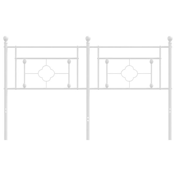 vidaXL Kovov&eacute; n&aacute;hradn&eacute; čelo postele, biele 150cm