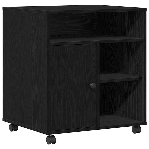 vidaXL Stojan na tlačiareň Čierny dub 60 x 50 x 67 cm Kompozitné drevo