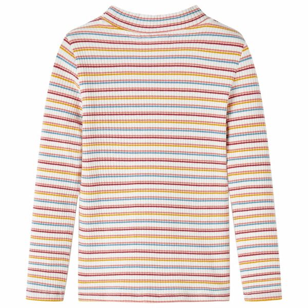 Detské tričko s dlhými rukávmi stojatý golier farba ľanu 116