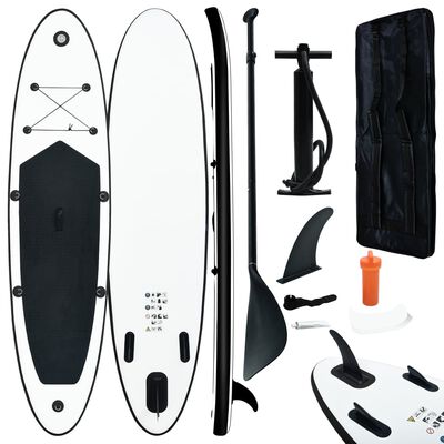 vidaXL Nafukovací Stand up paddleboard, čierno biely