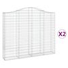vidaXL Obl&uacute;kov&eacute; gabi&oacute;nov&eacute; ko&scaron;e 2ks 200x30x160/180cm pozinkovan&eacute; železo