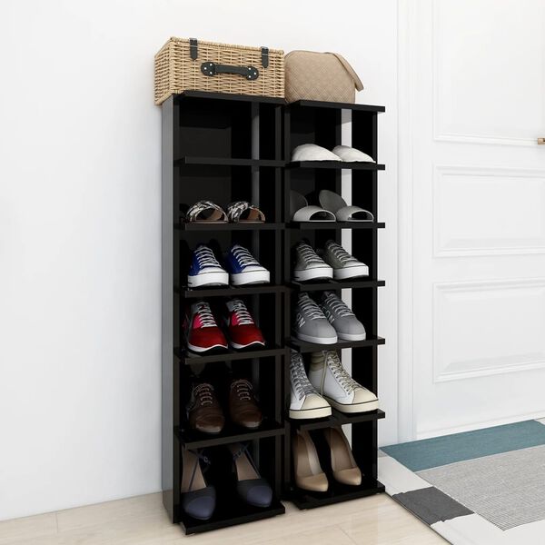 vidaXL Skrinky na top&aacute;nky 2 ks čierne leskl&eacute; 27,5x27x102 cm