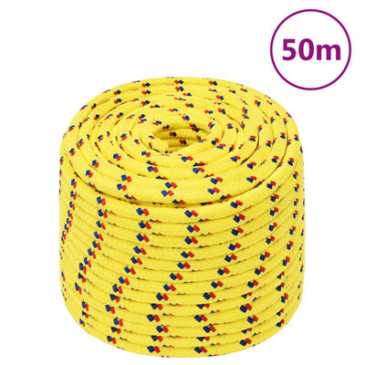 vidaXL Lodné lano žlté 14 mm 50 m polypropylén