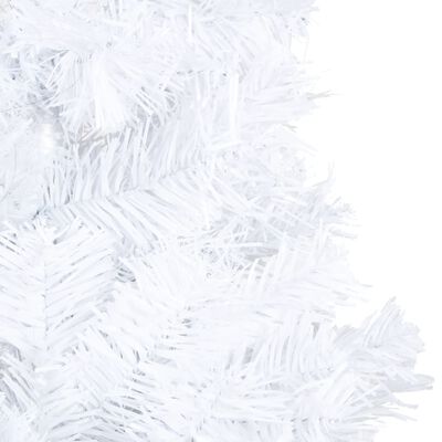 vidaXL Umelý vianočný stromček s LED a hustými vetvičkami biely 210 cm
