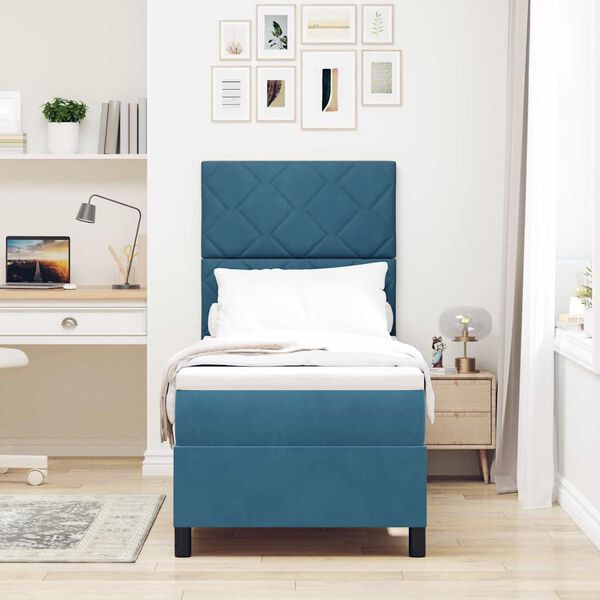 vidaXL LED box s pružinami s matracmi Tmavomodr&aacute; 80 x 200 cm l&aacute;tka