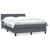 vidaXL Posteľný rám boxspring s matracom tmavosivý 140x210 cm zamat