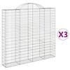 vidaXL Obl&uacute;kov&eacute; gabi&oacute;nov&eacute; ko&scaron;e 3ks 200x30x180/200cm pozinkovan&eacute; železo