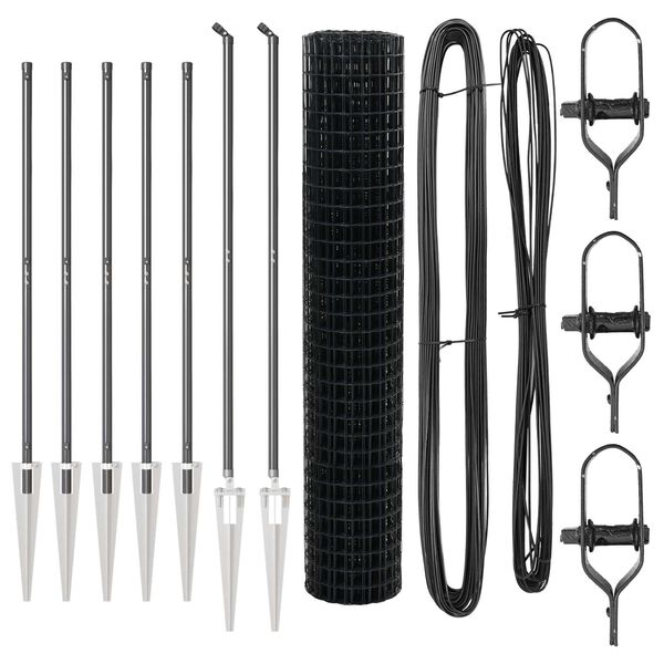 vidaXL Plot s podperou Siv&aacute; 1,5 x 10 m Ocel a PVC