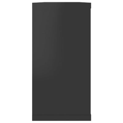 vidaXL Nástenné police 6ks, lesklé čierne 100x15x30cm kompozitné drevo