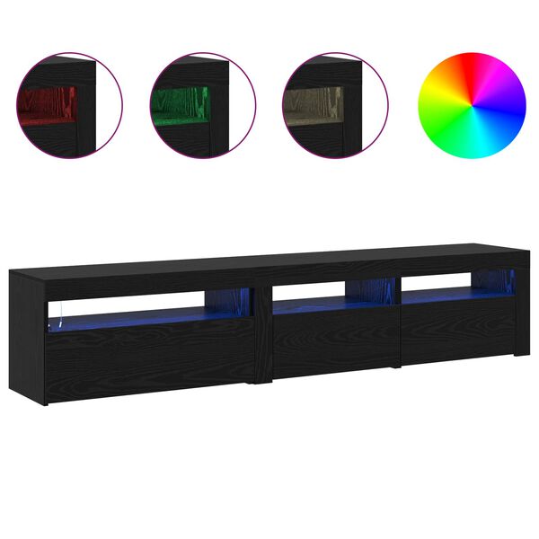vidaXL TV skrinka 2 pcs Čierny dub 195 x 35 x 40 cm Kompozitn&eacute; drevo