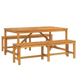 vidaXL Z&aacute;hradn&yacute; jed&aacute;lensk&yacute; set 3 pcs Hned&aacute; Pevn&eacute; ak&aacute;ciov&eacute; drevo